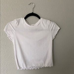 White Ribbed Crop Top